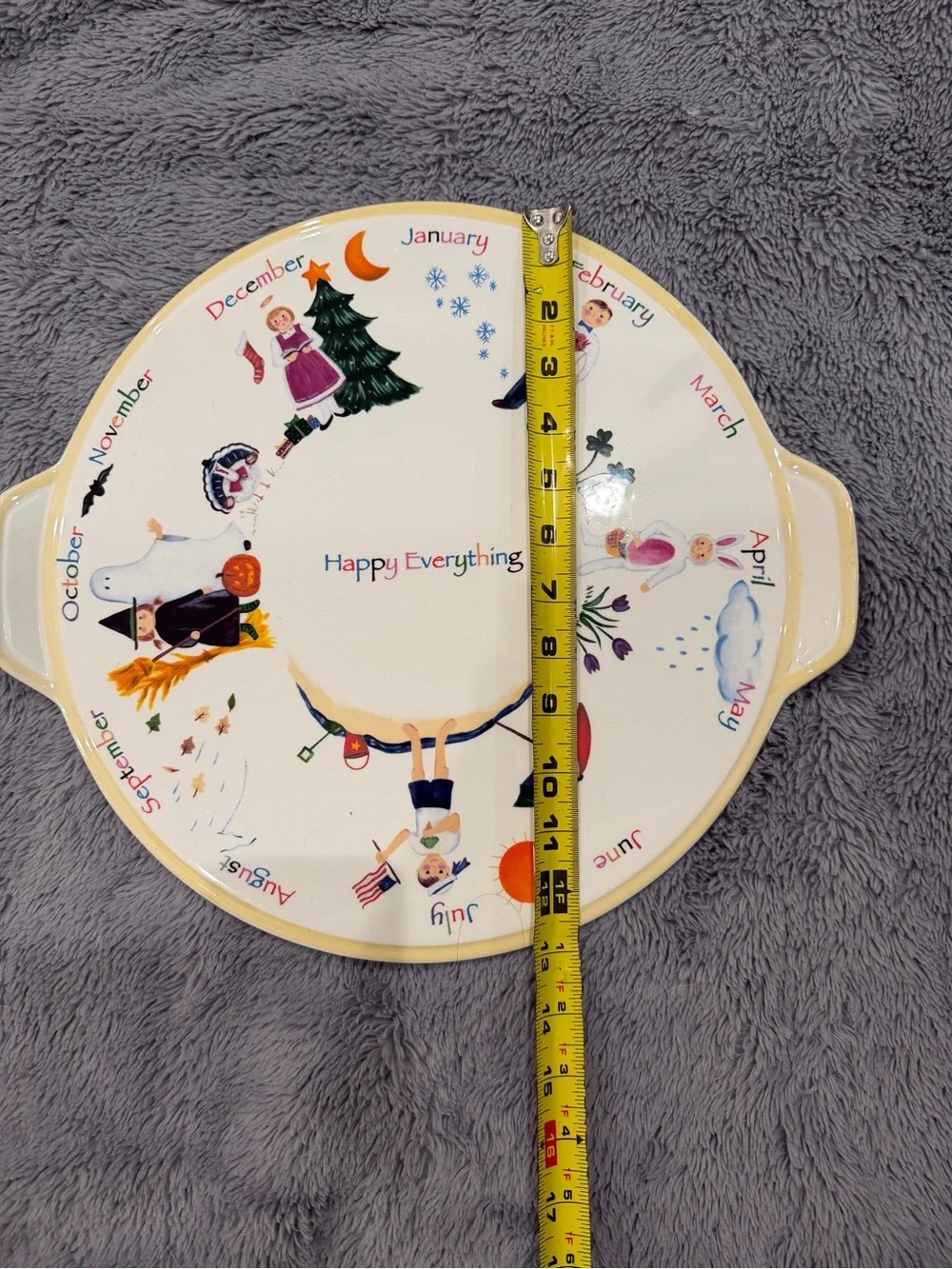 Bed Bath & Beyond Happy Everything Calendar Months Holiday Serving Platter